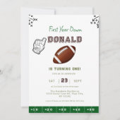 First Year Down Football 1st Birthday  Kaart (Voorkant)