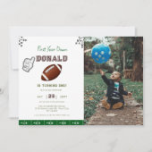 First Year Down Football 1st Birthday  Kaart (Voorkant)