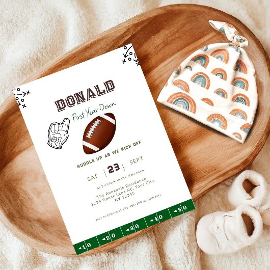 First Year Down Football 1st Birthday  Kaart