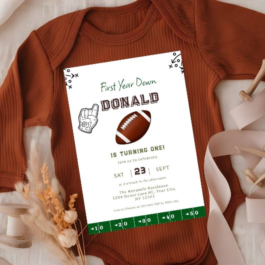 First Year Down Football 1st Birthday  Kaart