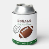 First Year Down Football Birthday Blikjeskoeler (Blikje Voorkant)