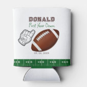 First Year Down Football Birthday Blikjeskoeler (Achterkant)