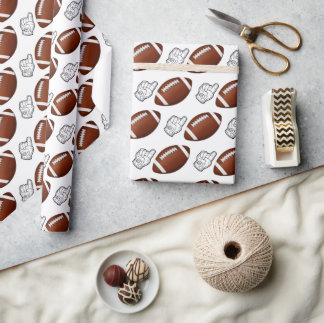 First Year Down Football Birthday Cadeaupapier