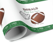 First Year Down Football Birthday  Cadeaupapier (Rol Hoek)