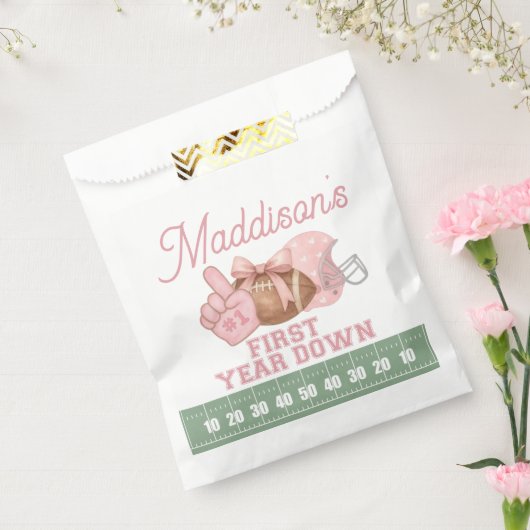 FIRST year down, Football Birthday, ONE  Bedankzakje (Gezegeld)