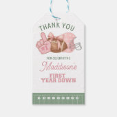 FIRST year down, Football Birthday, ONE  Cadeaulabel (Voorkant)