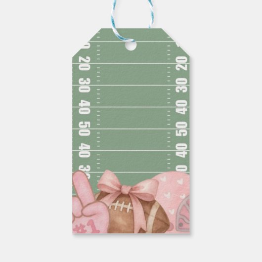 FIRST year down, Football Birthday, ONE  Cadeaulabel (Achterkant)