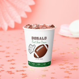 First Year Down Football Birthday Papieren Bekers