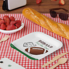 First Year Down Football Birthday Papieren Bordje