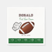 First Year Down Football Birthday  Servet (Voorkant)