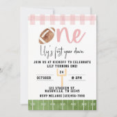 First Year Down Football Invitation, First Birthda Kaart (Voorkant)