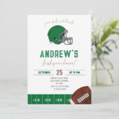 First Year Down Football Invitation Kaart (Staand voorkant)