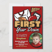 First Year Down - Football with Photo Kaart (Voorkant)