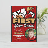 First Year Down - Football with Photo Kaart (Staand voorkant)