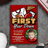 First Year Down - Football with Photo Kaart