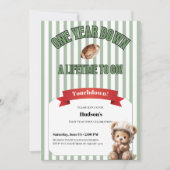 First Year Down Invitation • Football Birthday Kaart (Voorkant)