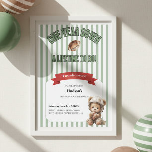First Year Down Invitation • Football Birthday Kaart