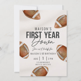 First Year Down | Voetbal Eerste Verjaardagsuitnod