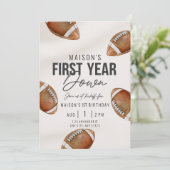 First Year Down | Voetbal Eerste Verjaardagsuitnod (Staand voorkant)