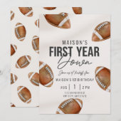 First Year Down | Voetbal Eerste Verjaardagsuitnod (Voorkant / Achterkant)
