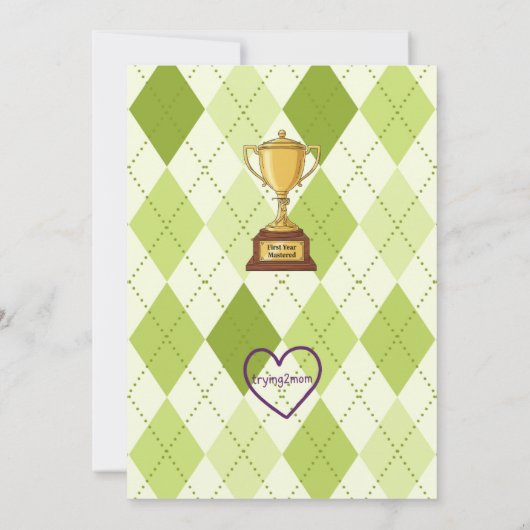 First Year Mastered, Golfing 1st Birthday Kaart (Achterkant)