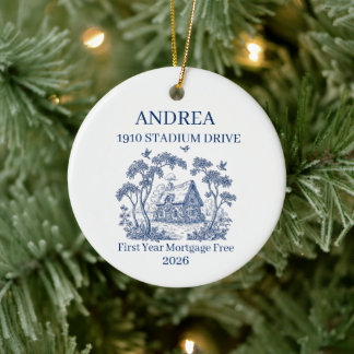 First Year Mortgage Free Custom Name Address Keramisch Ornament