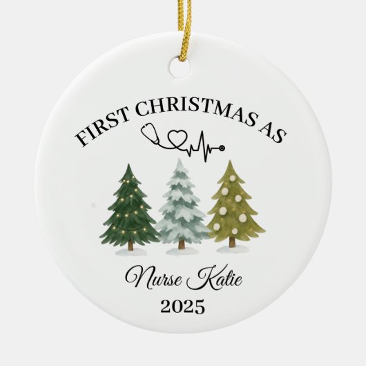 First Year Nurse Ornament, New Nurse Gift, Nurse  Keramisch Ornament (Voorkant)