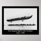 First Zeppelin flight at Lake Constance Poster (Voorkant)