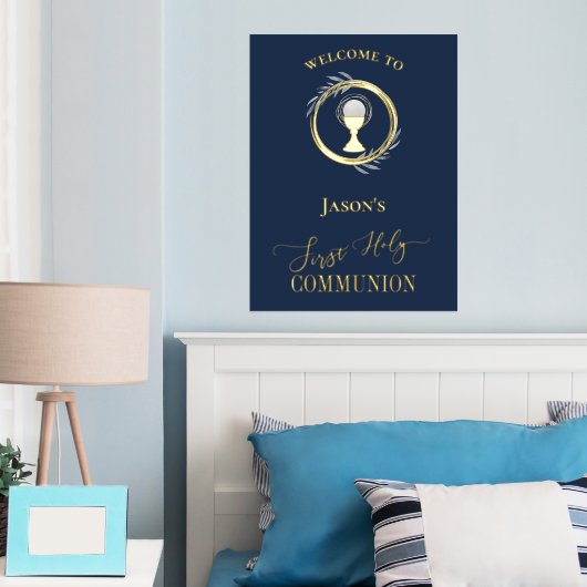 FirstHoly Communion gouden folie details welkom te Folie Afdrukken (Insitu (Slaapkamer))