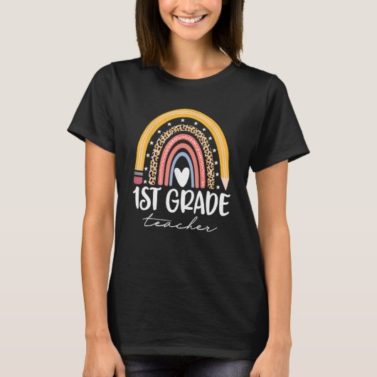 Firts Grade Teacher Boho Rainbow 1st Grade Teacher T-shirt (Voorkant)