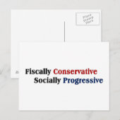 fiscaal conservatief, sociaal progressief briefkaart (Voorkant / Achterkant)