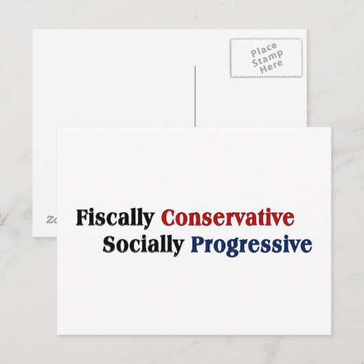 fiscaal conservatief, sociaal progressief briefkaart (Voorkant / Achterkant)