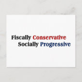 fiscaal conservatief, sociaal progressief briefkaart (Voorkant)