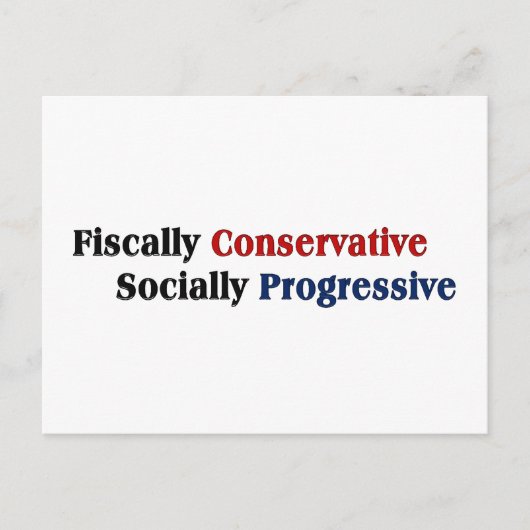 fiscaal conservatief, sociaal progressief briefkaart (Voorkant)