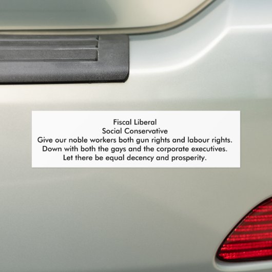 fiscaal liberaal, sociaal conservatief bumpersticker (Op auto)