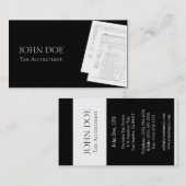 Fiscale accountant B/W-formulier 1040 3D Visitekaartje (Voorkant / Achterkant)