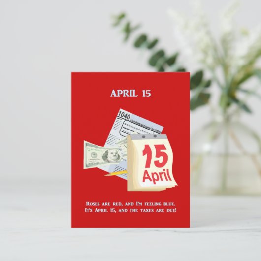 Fiscale dag Funny Poem Briefkaart (Staand voorkant)