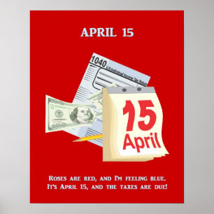 Fiscale dag Funny Poem Poster