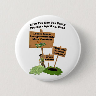Fiscale dag Tea Party Protest Button