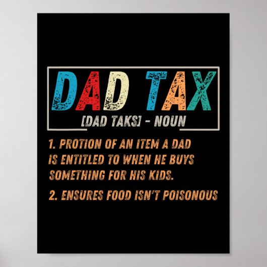 Fiscale Definitie Mannen Funny Vaderdag 1 Poster (Voorkant)