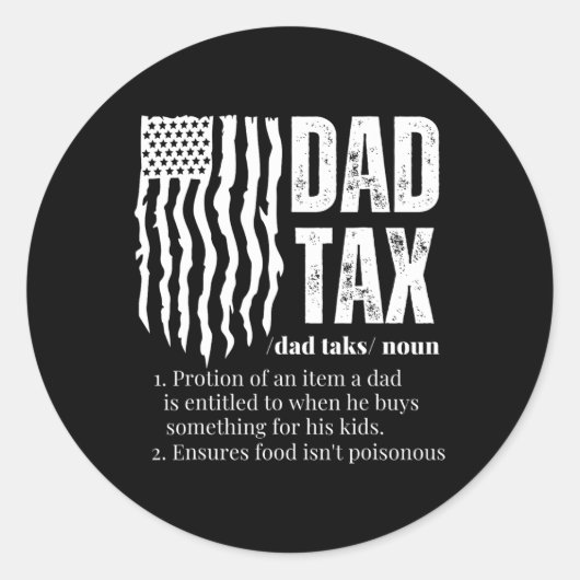 Fiscale Definitie Mannen Funny Vaderdag Ronde Sticker (Voorkant)