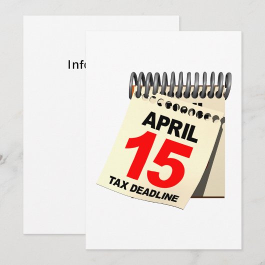 Fiscale termijn kaart (Voorkant / Achterkant)