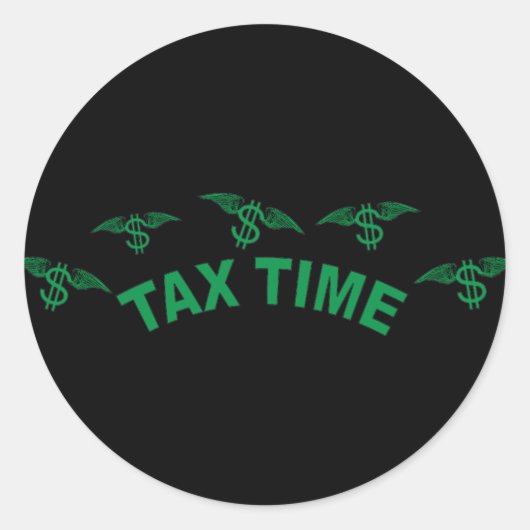 Fiscale tijd ronde sticker (Voorkant)