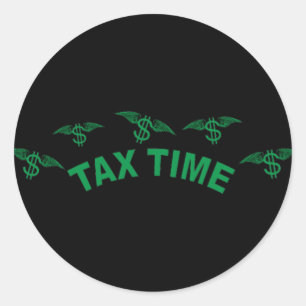 Fiscale tijd ronde sticker