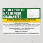 Fiscale voorbereiding bewerkbare e-file flyer programmakaart (Achterkant)