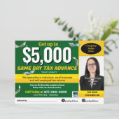 Fiscale voorbereiding bewerkbare e-file flyer programmakaart (Staand voorkant)