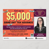 Fiscale voorbereiding bewerkbare e-file flyer programmakaart (Voorkant)