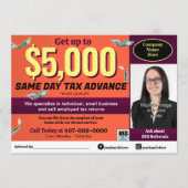 Fiscale voorbereiding bewerkbare e-file flyer programmakaart (Voorkant)