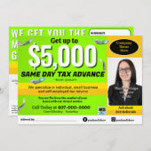 Fiscale voorbereiding bewerkbare e-file flyer programmakaart (Voorkant / Achterkant)