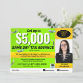 Fiscale voorbereiding bewerkbare e-file flyer programmakaart (Staand voorkant)